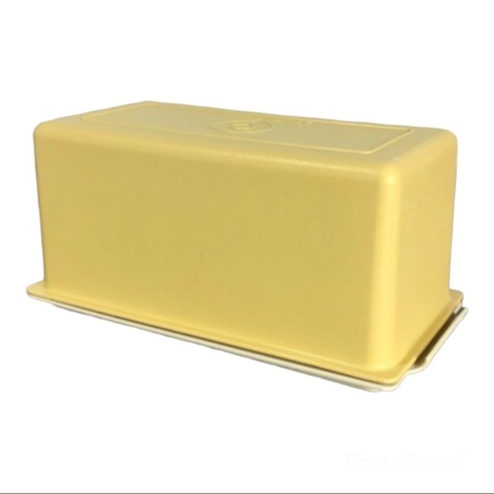 Vintage Tupperware butterdish Full‎ pound size Large Harvest Gold butter